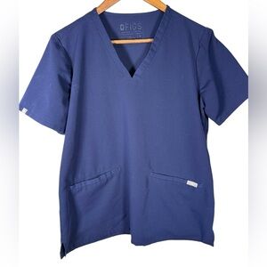 Figs Technical Collection Navy Blue Scrub Top Women’s Size Medium